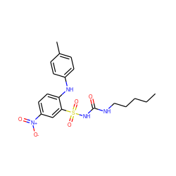 CCCCCNC(=O)NS(=O)(=O)c1cc([N+](=O)[O-])ccc1Nc1ccc(C)cc1 ZINC000006716823