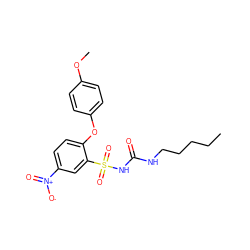 CCCCCNC(=O)NS(=O)(=O)c1cc([N+](=O)[O-])ccc1Oc1ccc(OC)cc1 ZINC000028710500