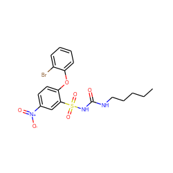 CCCCCNC(=O)NS(=O)(=O)c1cc([N+](=O)[O-])ccc1Oc1ccccc1Br ZINC000028710463