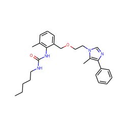 CCCCCNC(=O)Nc1c(C)cccc1COCCn1cnc(-c2ccccc2)c1C ZINC000013827712