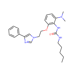 CCCCCNC(=O)Nc1c(OCCn2cnc(-c3ccccc3)c2)cccc1N(C)C ZINC000013827553