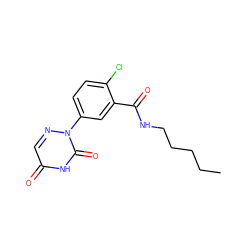 CCCCCNC(=O)c1cc(-n2ncc(=O)[nH]c2=O)ccc1Cl ZINC000071334105