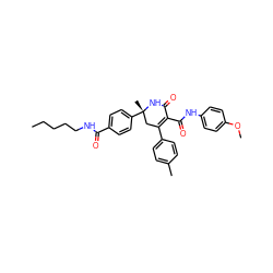 CCCCCNC(=O)c1ccc([C@@]2(C)CC(c3ccc(C)cc3)=C(C(=O)Nc3ccc(OC)cc3)C(=O)N2)cc1 ZINC001772656256