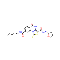 CCCCCNC(=O)c1ccc2c(=O)[nH]c3c(C(=O)NC[C@@H]4CCCO4)sc(=S)n3c2c1 ZINC000003959068