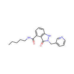 CCCCCNC(=O)c1cccc2[nH]n(Cc3cccnc3)c(=O)c12 ZINC000138047328