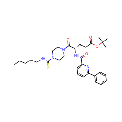 CCCCCNC(=S)N1CCN(C(=O)[C@H](CCC(=O)OC(C)(C)C)NC(=O)c2cccc(-c3ccccc3)n2)CC1 ZINC000049762445