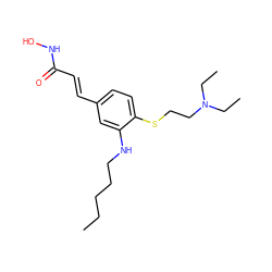 CCCCCNc1cc(/C=C/C(=O)NO)ccc1SCCN(CC)CC ZINC000118759322