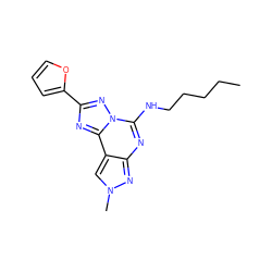 CCCCCNc1nc2nn(C)cc2c2nc(-c3ccco3)nn12 ZINC000095575105