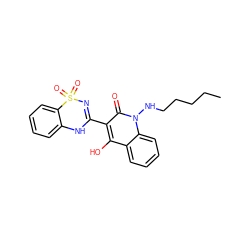 CCCCCNn1c(=O)c(C2=NS(=O)(=O)c3ccccc3N2)c(O)c2ccccc21 ZINC000101033580