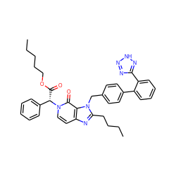 CCCCCOC(=O)[C@@H](c1ccccc1)n1ccc2nc(CCCC)n(Cc3ccc(-c4ccccc4-c4nn[nH]n4)cc3)c2c1=O ZINC000026579305