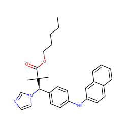 CCCCCOC(=O)C(C)(C)[C@@H](c1ccc(Nc2ccc3ccccc3c2)cc1)n1ccnc1 ZINC000072142796