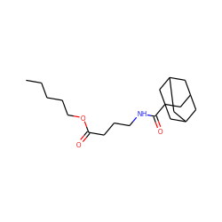 CCCCCOC(=O)CCCNC(=O)C12CC3CC(CC(C3)C1)C2 ZINC000013644465