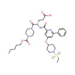 CCCCCOC(=O)N1CCN(C(=O)[C@H](CCC(=O)O)NC(=O)c2cc(OC3CCN(S(=O)(=O)CC)CC3)cc(-c3ccccc3)n2)CC1 ZINC000049711116