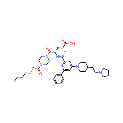 CCCCCOC(=O)N1CCN(C(=O)[C@H](CCC(=O)O)NC(=O)c2nc(-c3ccccc3)cc(N3CCC(CCN4CCCC4)CC3)n2)CC1 ZINC000049694413