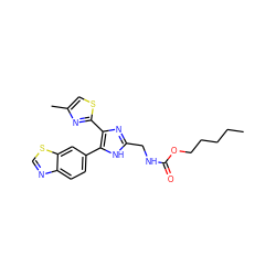 CCCCCOC(=O)NCc1nc(-c2nc(C)cs2)c(-c2ccc3ncsc3c2)[nH]1 ZINC000095558962