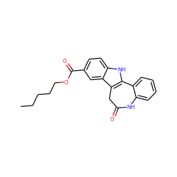 CCCCCOC(=O)c1ccc2[nH]c3c(c2c1)CC(=O)Nc1ccccc1-3 ZINC000045316452