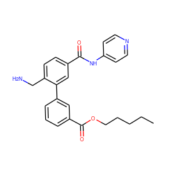 CCCCCOC(=O)c1cccc(-c2cc(C(=O)Nc3ccncc3)ccc2CN)c1 ZINC000096286487
