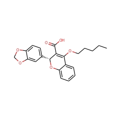 CCCCCOC1=C(C(=O)O)[C@@H](c2ccc3c(c2)OCO3)Oc2ccccc21 ZINC000013473341