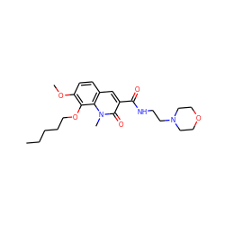 CCCCCOc1c(OC)ccc2cc(C(=O)NCCN3CCOCC3)c(=O)n(C)c12 ZINC000072180352