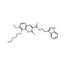 CCCCCOc1c(OC)ccc2cc(C(=O)NCCc3c[nH]c4ccccc34)c(=O)[nH]c12 ZINC000013683976