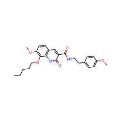 CCCCCOc1c(OC)ccc2cc(C(=O)NCCc3ccc(OC)cc3)c(=O)[nH]c12 ZINC000045349215