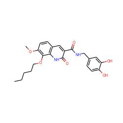 CCCCCOc1c(OC)ccc2cc(C(=O)NCc3ccc(O)c(O)c3)c(=O)[nH]c12 ZINC000013683970