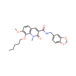 CCCCCOc1c(OC)ccc2cc(C(=O)NCc3ccc4c(c3)OCO4)c(=O)n(C)c12 ZINC000197592356