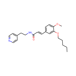 CCCCCOc1cc(/C=C/C(=O)NCCc2ccncc2)ccc1OC ZINC000201005641