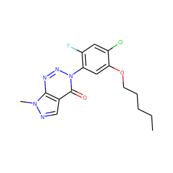 CCCCCOc1cc(-n2nnc3c(cnn3C)c2=O)c(F)cc1Cl ZINC000103288644