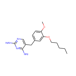 CCCCCOc1cc(Cc2cnc(N)nc2N)ccc1OC ZINC000013532859