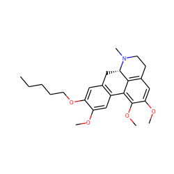 CCCCCOc1cc2c(cc1OC)-c1c(OC)c(OC)cc3c1[C@H](C2)N(C)CC3 ZINC000473136209