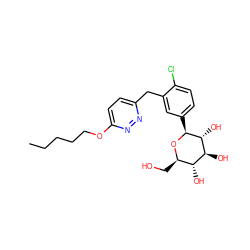 CCCCCOc1ccc(Cc2cc([C@@H]3O[C@H](CO)[C@@H](O)[C@H](O)[C@H]3O)ccc2Cl)nn1 ZINC000049046325