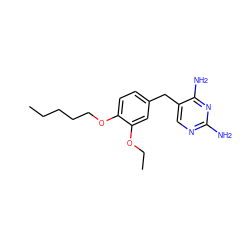 CCCCCOc1ccc(Cc2cnc(N)nc2N)cc1OCC ZINC000013532863