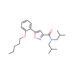 CCCCCOc1ccccc1-c1cc(C(=O)N(CC(C)C)CC(C)C)no1 ZINC000096913506