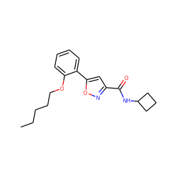 CCCCCOc1ccccc1-c1cc(C(=O)NC2CCC2)no1 ZINC000096913496