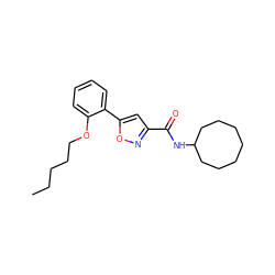 CCCCCOc1ccccc1-c1cc(C(=O)NC2CCCCCCC2)no1 ZINC000096913501