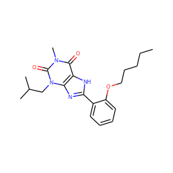 CCCCCOc1ccccc1-c1nc2c([nH]1)c(=O)n(C)c(=O)n2CC(C)C ZINC000013818332