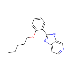 CCCCCOc1ccccc1-c1nc2ccncc2[nH]1 ZINC000100749886