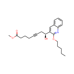 CCCCCOc1nc2ccccc2cc1[C@@H](O)CC#CCCCC(=O)OC ZINC000028528520