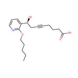 CCCCCOc1ncccc1[C@@H](O)CC#CCCCC(=O)O ZINC000028528926