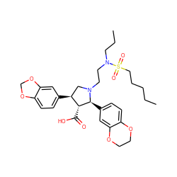 CCCCCS(=O)(=O)N(CCC)CCN1C[C@H](c2ccc3c(c2)OCO3)[C@@H](C(=O)O)[C@@H]1c1ccc2c(c1)OCCO2 ZINC000026965125