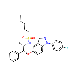 CCCCCS(=O)(=O)N[C@@H](C)[C@H](Oc1ccc2c(cnn2-c2ccc(F)cc2)c1)c1ccccc1 ZINC000113776285