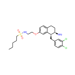 CCCCCS(=O)(=O)NCCOc1ccc2c(c1)[C@H](Cc1ccc(Cl)c(Cl)c1)[C@H](N)CC2 ZINC000088260716