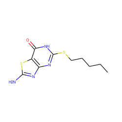 CCCCCSc1nc2nc(N)sc2c(=O)[nH]1 ZINC000028569002