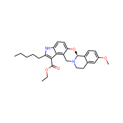 CCCCCc1[nH]c2ccc3c(c2c1C(=O)OCC)CN1CCc2cc(OC)ccc2[C@@H]1O3 ZINC000013474853