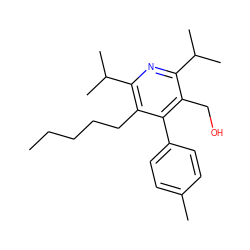 CCCCCc1c(C(C)C)nc(C(C)C)c(CO)c1-c1ccc(C)cc1 ZINC000013441088