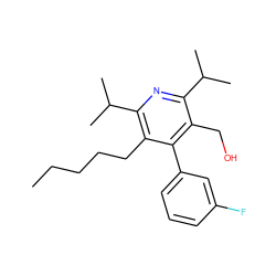 CCCCCc1c(C(C)C)nc(C(C)C)c(CO)c1-c1cccc(F)c1 ZINC000013441078