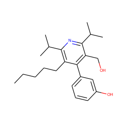 CCCCCc1c(C(C)C)nc(C(C)C)c(CO)c1-c1cccc(O)c1 ZINC000013441090