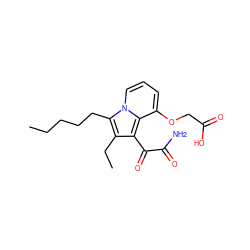 CCCCCc1c(CC)c(C(=O)C(N)=O)c2c(OCC(=O)O)cccn12 ZINC000013758462