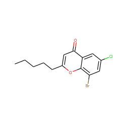 CCCCCc1cc(=O)c2cc(Cl)cc(Br)c2o1 ZINC000095555075